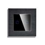 Intrerupator Dublu Cap Scara / Cruce cu Touch din Sticla si Rama de Aluminiu LUXION, RF433 - imagine 2