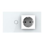 Intrerupator Simplu + Priza LIVOLO cu Rama Din Sticla, Standard Italian, 4M - imagine 2