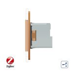 Intrerupator simplu cap scara / cap cruce ZigBee + priza simpla Livolo ZigBee, Rama din sticla, Control de pe telefon - imagine 2