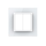 Intrerupator Dublu Mecanic Cap Cruce LIVOLO cu Rama din Sticla - Serie Noua - imagine 2