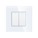 Intrerupator Dublu Mecanic cu Reset / Revenire LUXION cu Rama din Sticla - imagine 2