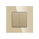 Intrerupator Dublu Mecanic cu Reset / Revenire LUXION cu Rama din Sticla - imagine 2