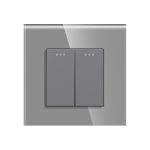 Intrerupator Dublu Mecanic cu Reset / Revenire LUXION cu Rama din Sticla - imagine 2