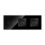 Intrerupator Dublu + 2 Prize cu Rama din Sticla LUXION - imagine 2