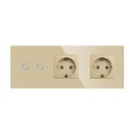 Intrerupator Dublu + 2 Prize cu Rama din Sticla LUXION - imagine 2