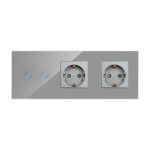 Intrerupator Dublu + 2 Prize cu Rama din Sticla LUXION - imagine 2
