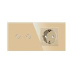 Intrerupator Dublu + Priza cu Rama din Sticla LUXION - imagine 2