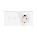 Intrerupator Dublu + Priza cu Rama din Sticla LUXION - imagine 2