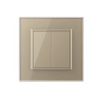 Intrerupator Dublu Mecanic Cap Scara LIVOLO cu Rama din Sticla - Serie Noua - imagine 2