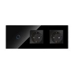 Intrerupator Simplu + 2 Prize cu Rama din Sticla LUXION - imagine 2