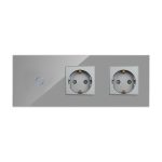 Intrerupator Simplu + 2 Prize cu Rama din Sticla LUXION - imagine 2