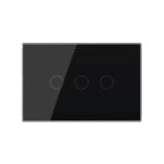 Intrerupator triplu cu touch Livolo din sticla, standard italian - Serie noua - imagine 2