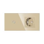 Intrerupator Simplu Cap Scara / Cruce + Priza cu Rama din Sticla LUXION, Serie A - imagine 2