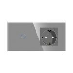 Intrerupator Simplu Cap Scara / Cruce + Priza cu Rama din Sticla LUXION, Serie A - imagine 2