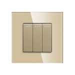 Intrerupator Triplu Cap Scara Mecanic LUXION cu Rama din Sticla - imagine 2