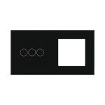 Panou Intrerupator Triplu cu Touch si Priza Simpla Din Sticla LUXION - imagine 2