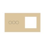 Panou Intrerupator Triplu cu Touch si Priza Simpla Din Sticla LUXION - imagine 2