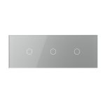 Panou Intrerupator Simplu + Simplu + Simplu cu Touch LIVOLO din Sticla, Standard Italian - 6/7M - imagine 2