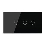 Panou Intrerupator Simplu + Dublu cu Touch LIVOLO din Sticla, Standard Italian - 4M - imagine 2