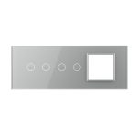 Panou Intrerupator Dublu + Dublu cu Priza LIVOLO din Sticla, Standard Italian - 6/7M - imagine 2