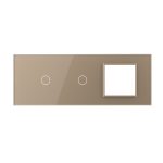 Panou Intrerupator Simplu + Simplu cu Priza LIVOLO din Sticla, Standard Italian - 6/7M - imagine 2