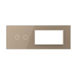 Panou Intrerupator Dublu cu 2 Prize LIVOLO din Sticla, Standard Italian - 6/7M - imagine 2