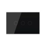 Panou intrerupator triplu cu touch Livolo din sticla, standard Italian - Serie noua - imagine 2