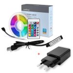 Pachet banda LED BroadLink + Adaptor, Lungime 3m, Aplicatie, Control vocal, Telecomanda - imagine 2