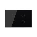 Panou intrerupator cvadruplu cu touch Livolo din sticla, standard Italian - Serie noua - imagine 2