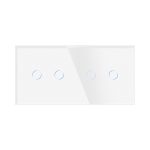Panou Intrerupator Dublu + Dublu cu Touch Din Sticla LUXION - imagine 2