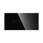 Panou Intrerupator Simplu + Simplu cu Touch Din Sticla LUXION - imagine 2