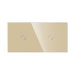 Panou Intrerupator Simplu + Simplu cu Touch Din Sticla LUXION - imagine 2