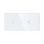 Panou Intrerupator Simplu + Simplu cu Touch Din Sticla LUXION - imagine 2