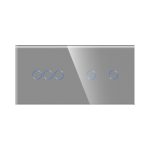 Panou Intrerupator Triplu + Dublu cu Touch Din Sticla LUXION - imagine 2