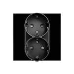 Priza Dubla LUXION cu Rama din Sticla Pentru Doza Simpla - imagine 2