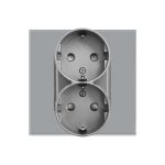 Priza Dubla LUXION cu Rama din Sticla Pentru Doza Simpla - imagine 2