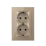 Priza Dubla Livolo cu Rama din Sticla Pentru Doza Simpla - imagine 2