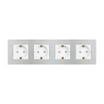 Priza Cvadrupla LUXION cu rama din aluminiu - imagine 2