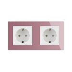 Priza dubla Livolo cu rama din sticla - imagine 2