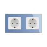 Priza dubla Livolo cu rama din sticla - imagine 2