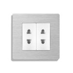 Priza Dubla cu Module Inguste cu Rama din Aluminiu LUXION - imagine 2