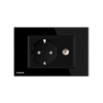 Priza simpla din rama de sticla Schuko cu TV Livolo - imagine 2