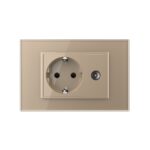 Priza simpla din rama de sticla Schuko cu TV Livolo - imagine 2