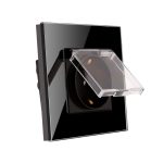 Priza Simpla cu Capac de Protectie cu Rama din Sticla LUXION - imagine 2