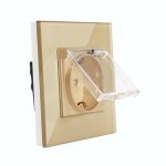 Priza Simpla cu Capac de Protectie cu Rama din Sticla LUXION - imagine 2