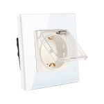 Priza Simpla cu Capac de Protectie cu Rama din Sticla LUXION - imagine 2