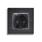 Priza Simpla cu Capac de Protectie LUXION cu rama din aluminiu - imagine 2