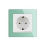 Priza simpla Livolo cu rama din sticla - imagine 2