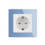 Priza simpla Livolo cu rama din sticla - imagine 2