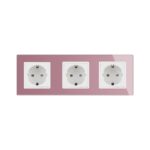 Priza tripla Livolo cu rama din sticla - imagine 2